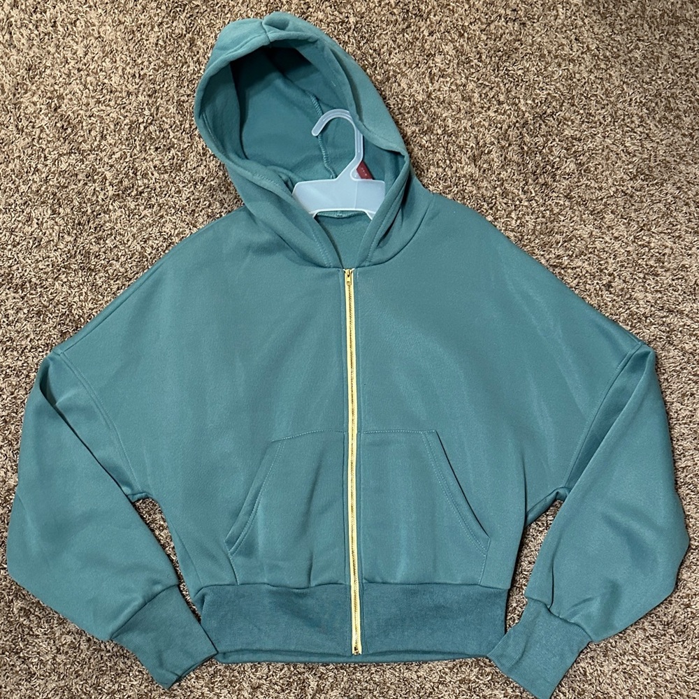 Teal Zip-Up Hoodie